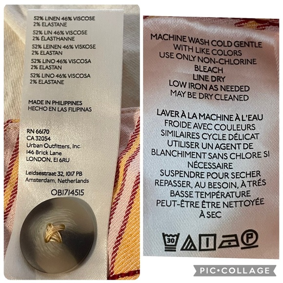 Anthropologie x Maeve Colette Striped Linen Blend Cropped Wide Leg Pants - Sz 28 - Picture 4 of 12